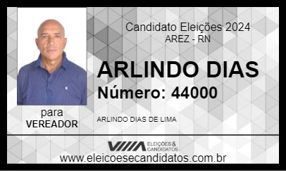 Candidato ARLINDO DIAS 2024 - AREZ - Eleições