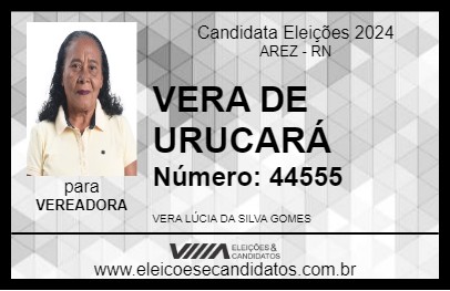 Candidato VERA DE URUCARÁ 2024 - AREZ - Eleições