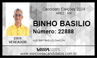 Candidato BINHO BASILIO 2024 - AREZ - Eleições