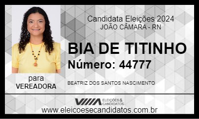 Candidato BIA DE TITINHO 2024 - JOÃO CÂMARA - Eleições