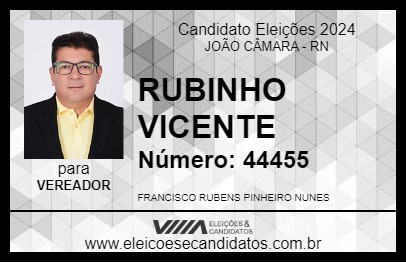 Candidato RUBINHO VICENTE 2024 - JOÃO CÂMARA - Eleições