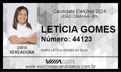 Candidato LETÍCIA GOMES 2024 - JOÃO CÂMARA - Eleições