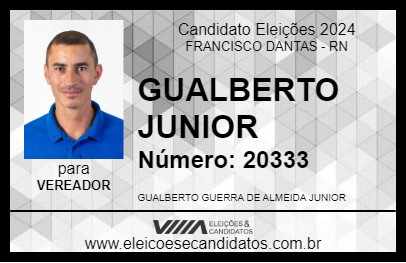 Candidato GUALBERTO JUNIOR 2024 - FRANCISCO DANTAS - Eleições