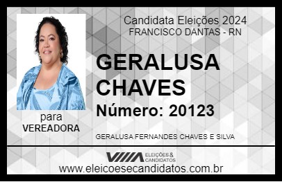 Candidato GERALUSA CHAVES 2024 - FRANCISCO DANTAS - Eleições