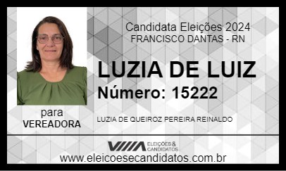 Candidato LUZIA DE LUIZ 2024 - FRANCISCO DANTAS - Eleições