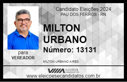 Candidato MILTON URBANO 2024 - PAU DOS FERROS - Eleições