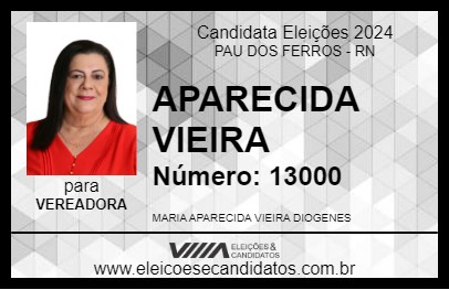 Candidato APARECIDA VIEIRA 2024 - PAU DOS FERROS - Eleições