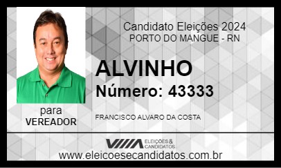 Candidato ALVINHO 2024 - PORTO DO MANGUE - Eleições