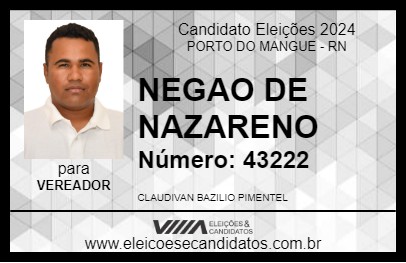 Candidato NEGAO DE NAZARENO 2024 - PORTO DO MANGUE - Eleições