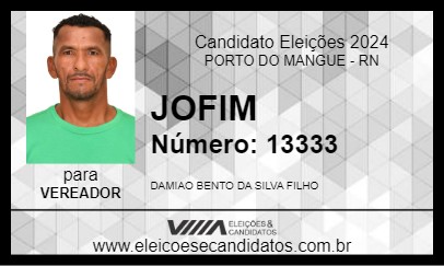 Candidato JOFIM 2024 - PORTO DO MANGUE - Eleições