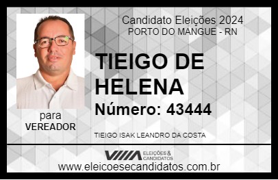 Candidato TIEIGO DE HELENA 2024 - PORTO DO MANGUE - Eleições