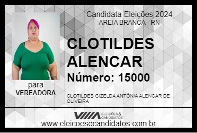 Candidato CLOTILDES ALENCAR 2024 - AREIA BRANCA - Eleições