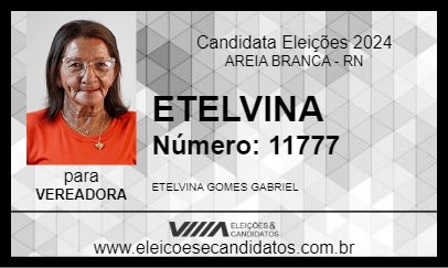 Candidato ETELVINA 2024 - AREIA BRANCA - Eleições