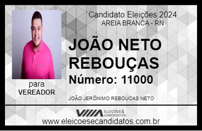 Candidato JOÃO NETO REBOUÇAS 2024 - AREIA BRANCA - Eleições