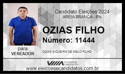 Candidato OZIAS FILHO 2024 - AREIA BRANCA - Eleições