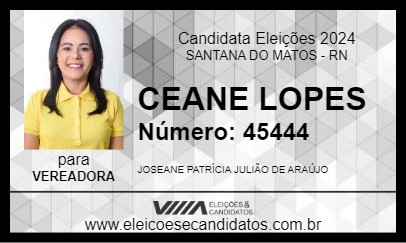 Candidato CEANE LOPES 2024 - SANTANA DO MATOS - Eleições