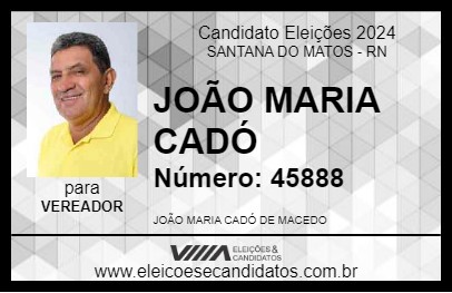 Candidato JOÃO MARIA CADÓ 2024 - SANTANA DO MATOS - Eleições