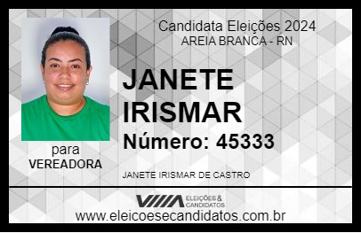 Candidato JANETE IRISMAR 2024 - AREIA BRANCA - Eleições