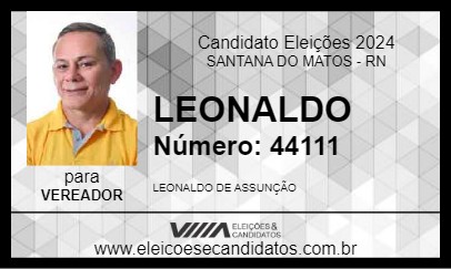 Candidato LEONALDO 2024 - SANTANA DO MATOS - Eleições