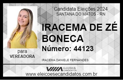 Candidato IRACEMA DE ZÉ BONECA 2024 - SANTANA DO MATOS - Eleições