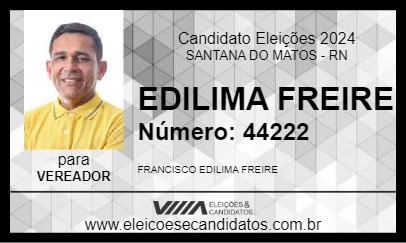 Candidato EDILIMA FREIRE 2024 - SANTANA DO MATOS - Eleições