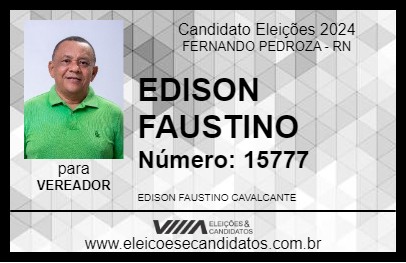 Candidato EDISON FAUSTINO 2024 - FERNANDO PEDROZA - Eleições