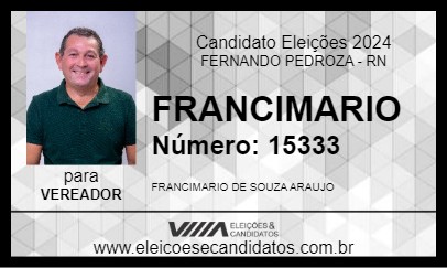 Candidato FRANCIMARIO 2024 - FERNANDO PEDROZA - Eleições