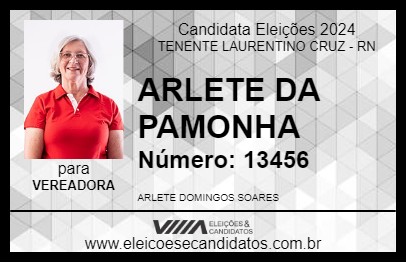 Candidato ARLETE DA PAMONHA 2024 - TENENTE LAURENTINO CRUZ - Eleições