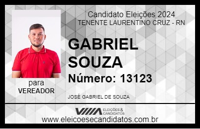 Candidato GABRIEL SOUZA 2024 - TENENTE LAURENTINO CRUZ - Eleições