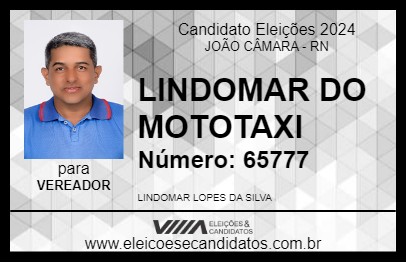 Candidato LINDOMAR DO MOTOTAXI 2024 - JOÃO CÂMARA - Eleições