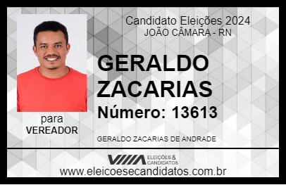 Candidato GERALDO ZACARIAS 2024 - JOÃO CÂMARA - Eleições