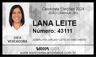 Candidato LANA LEITE 2024 - JOÃO CÂMARA - Eleições