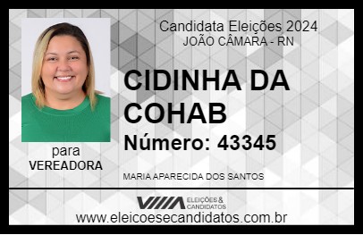 Candidato CIDINHA DA COHAB 2024 - JOÃO CÂMARA - Eleições