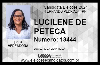 Candidato LUCILENE DE PETECA 2024 - FERNANDO PEDROZA - Eleições