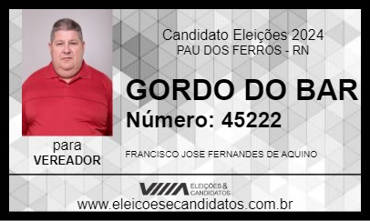 Candidato GORDO DO BAR 2024 - PAU DOS FERROS - Eleições