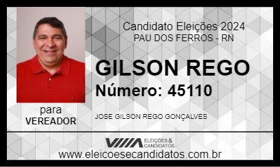 Candidato GILSON REGO 2024 - PAU DOS FERROS - Eleições