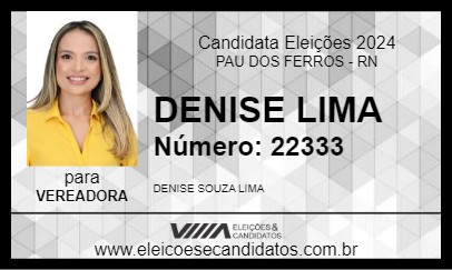 Candidato DENISE LIMA 2024 - PAU DOS FERROS - Eleições