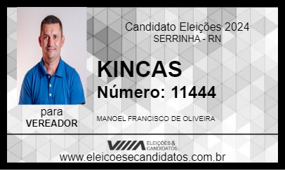 Candidato KINCAS 2024 - SERRINHA - Eleições