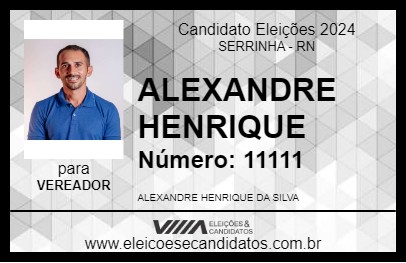 Candidato ALEXANDRE HENRIQUE 2024 - SERRINHA - Eleições