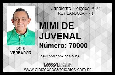 Candidato MIMI DE JUVENAL 2024 - RUY BARBOSA - Eleições