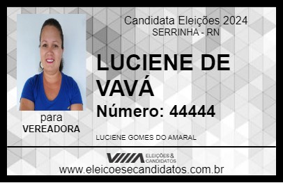 Candidato LUCIENE DE VAVÁ 2024 - SERRINHA - Eleições