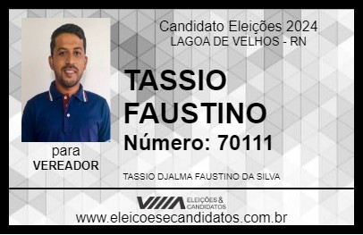 Candidato TASSIO FAUSTINO 2024 - LAGOA DE VELHOS - Eleições