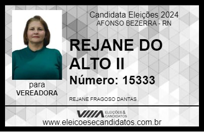 Candidato REJANE DO ALTO II 2024 - AFONSO BEZERRA - Eleições