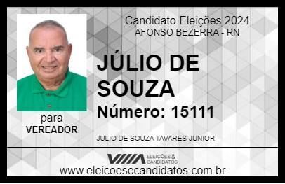 Candidato JÚLIO DE SOUZA 2024 - AFONSO BEZERRA - Eleições