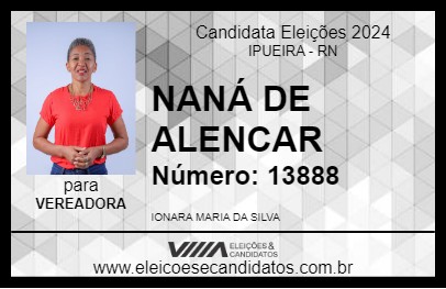 Candidato NANÁ DE ALENCAR 2024 - IPUEIRA - Eleições