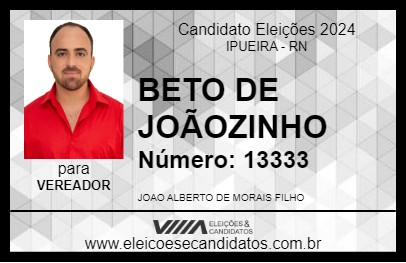 Candidato BETO DE JOÃOZINHO 2024 - IPUEIRA - Eleições