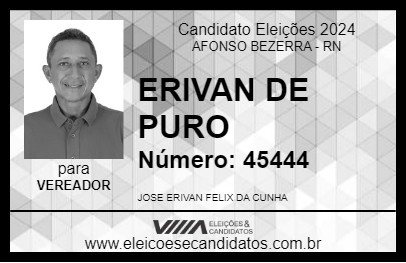 Candidato ERIVAN DE PURO 2024 - AFONSO BEZERRA - Eleições