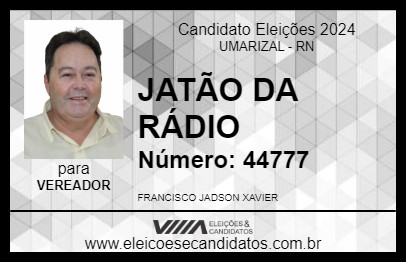 Candidato JATÃO DA RÁDIO 2024 - UMARIZAL - Eleições