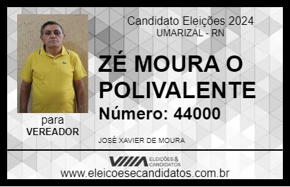 Candidato ZÉ MOURA O POLIVALENTE 2024 - UMARIZAL - Eleições