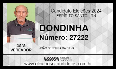 Candidato DONDINHA 2024 - ESPÍRITO SANTO - Eleições